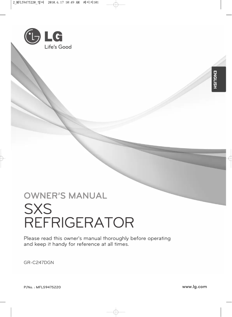 Imagen de la primera página del manual del dispositivo GR-C247DGN