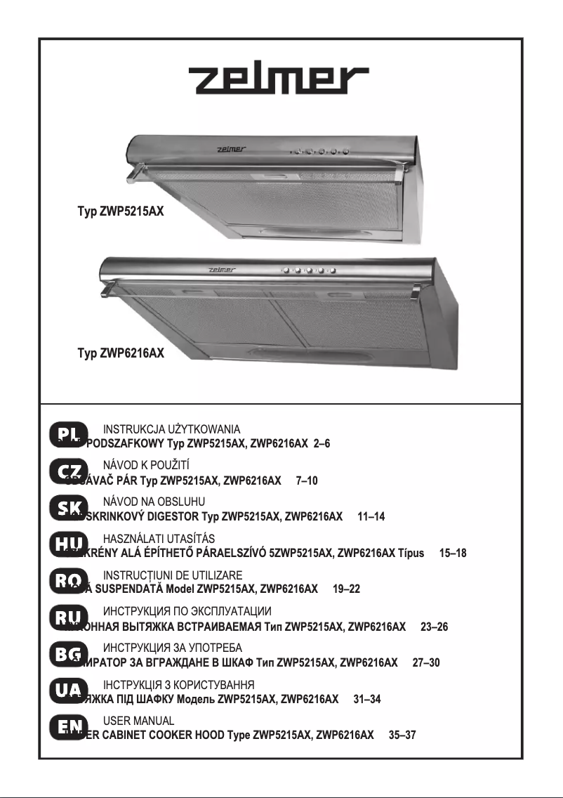 Página nº 1 - Manual de usuario Zelmer ZWP5215AX