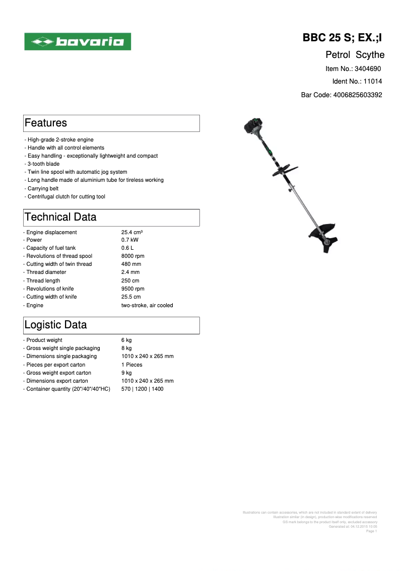 Imagen de la primera página del manual del dispositivo BBC 25 S