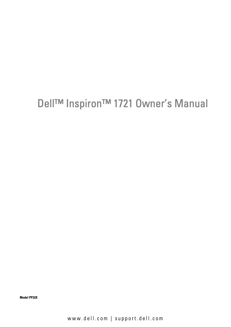 Página nº 1 - Manual de usuario Dell Inspiron 1721