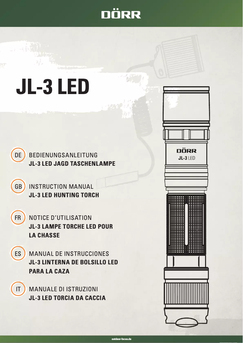 Imagen de la primera página del manual del dispositivo JL-3 LED