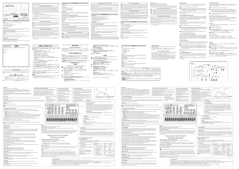 Imagen de la primera página del manual del dispositivo Volca Keys