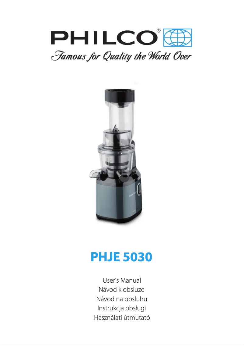 Imagen de la primera página del manual del dispositivo PHJE 5030