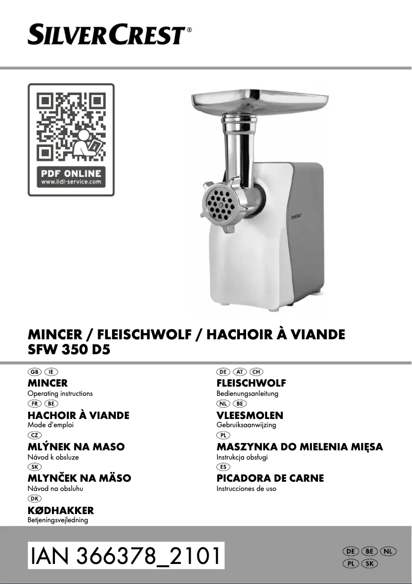 Imagen de la primera página del manual del dispositivo SFW 350 D5