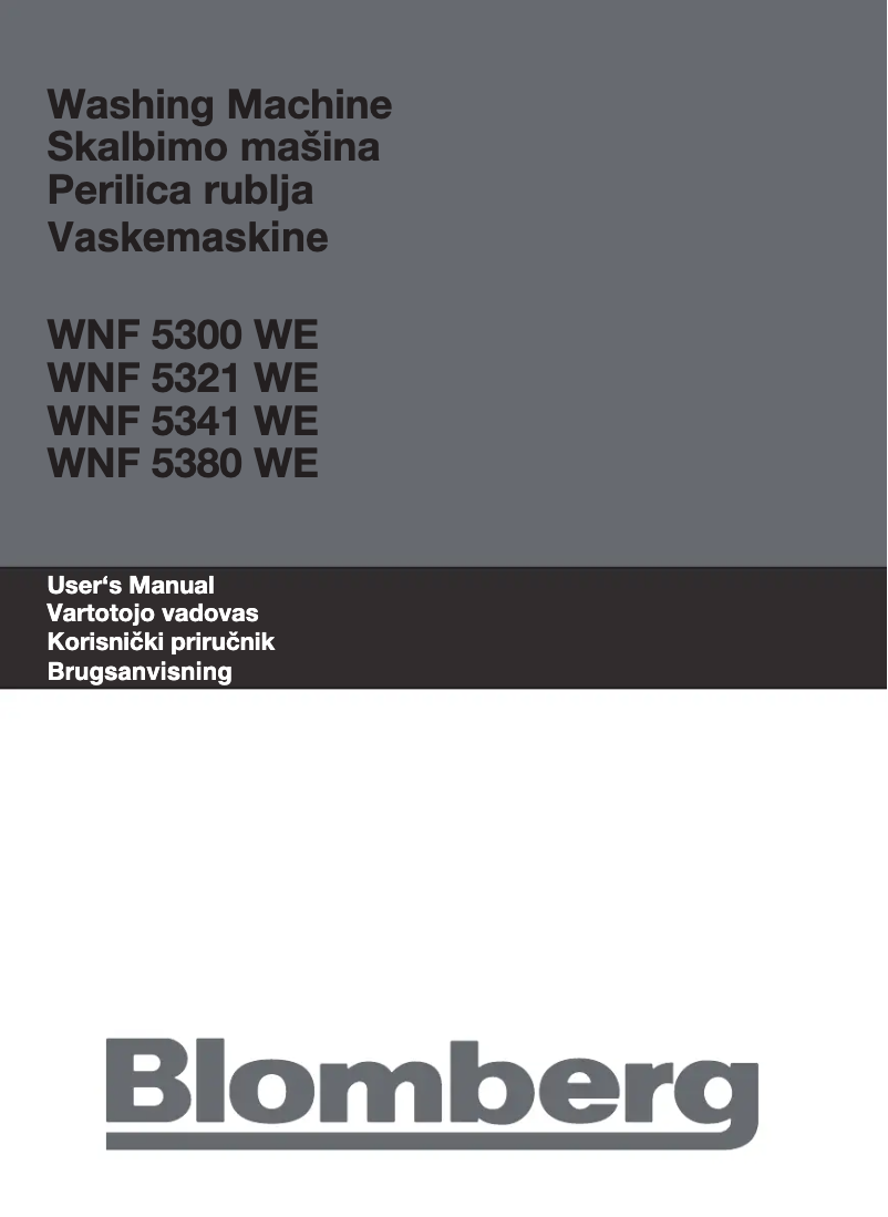 Página 1 del manual Manual de usuario Blomberg WNF 5380 WE