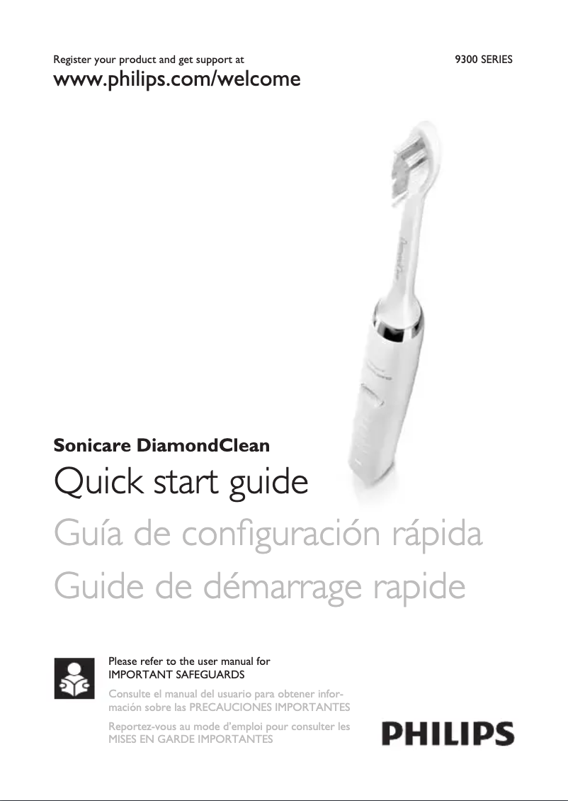 Página 1 del manual Guía de inicio rápido Philips Sonicare DiamondClean HX9382