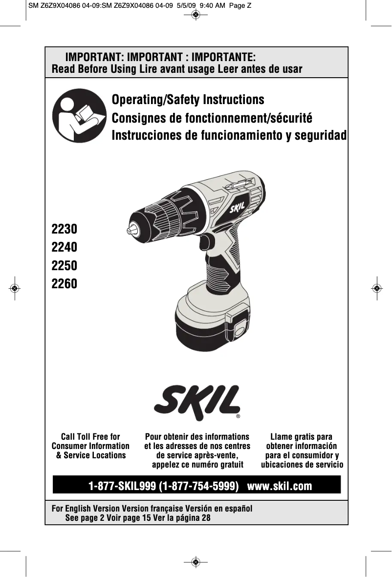 Página 1 del manual Manual de usuario Skil 2240-RT