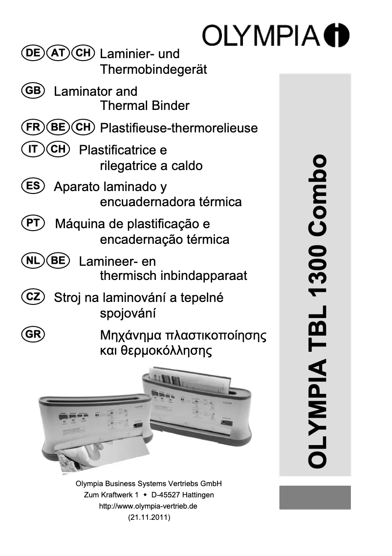 Imagen de la primera página del manual del dispositivo TBL 1300