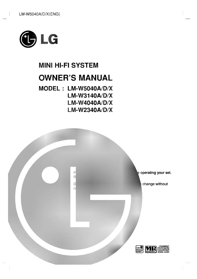 Página 1 del manual Manual de usuario LG LM-W4040A