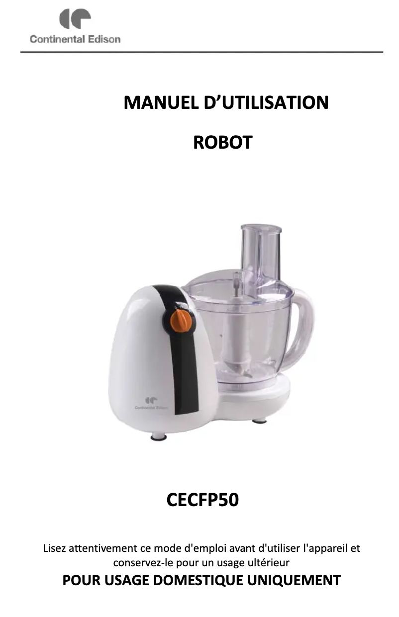 Página nº 1 - Manual de usuario Continental Edison CECFP50