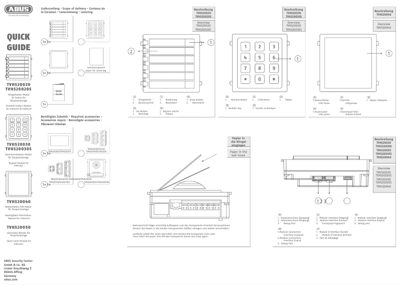 Imagen de la primera página del manual del dispositivo TVHS20050