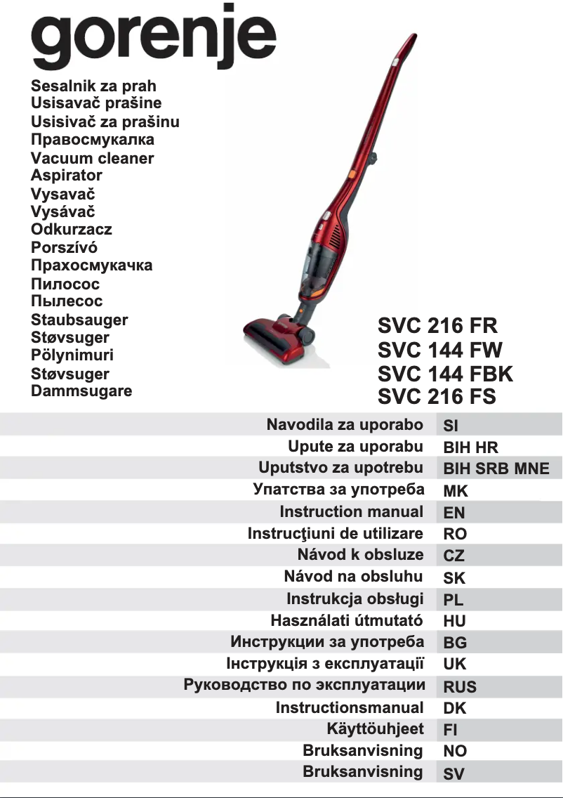 Página 1 del manual Manual de usuario Gorenje SVC144FW