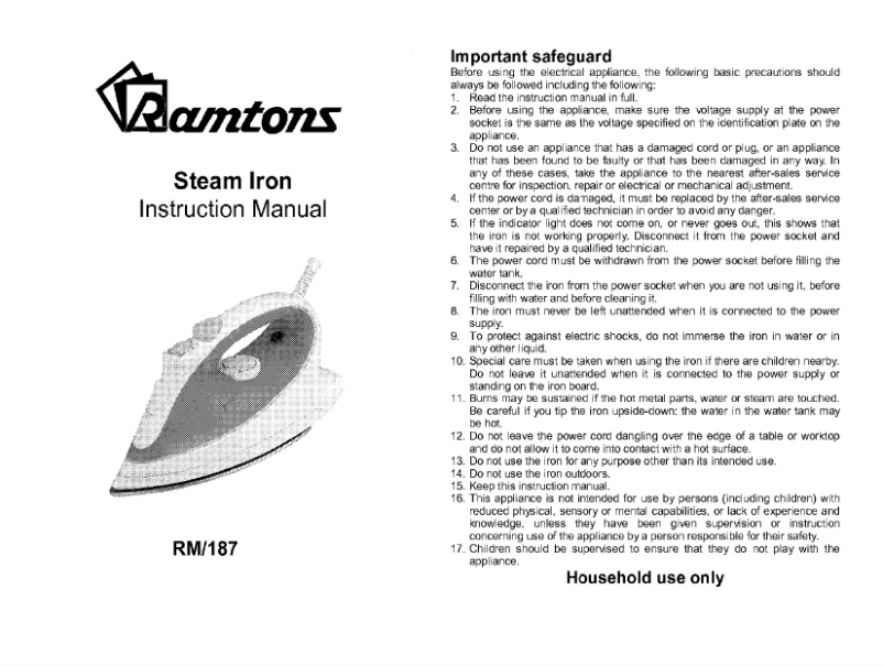 Página 1 del manual Manual de usuario Ramtons RM/187