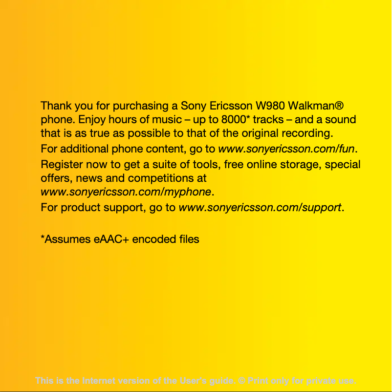 Imagen de la primera página del manual del dispositivo W980i