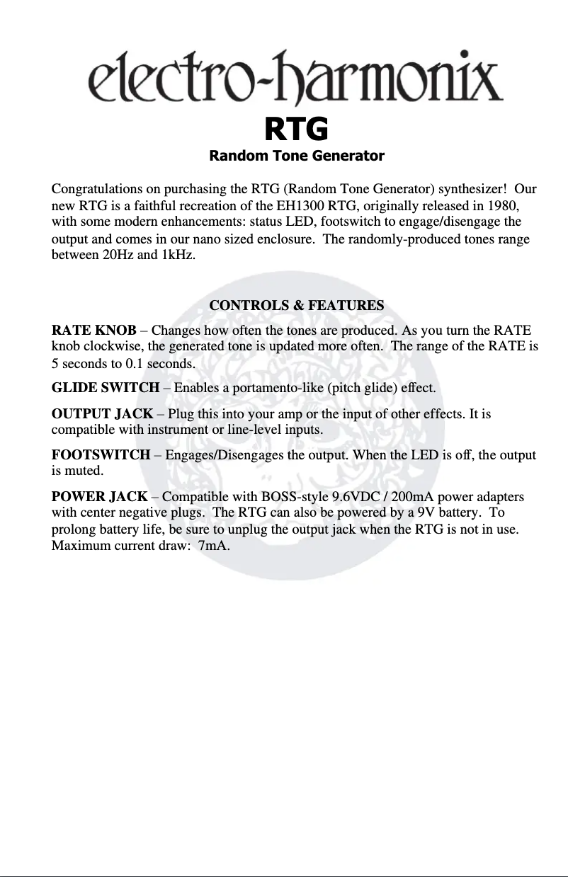 Imagen de la primera página del manual del dispositivo RTG