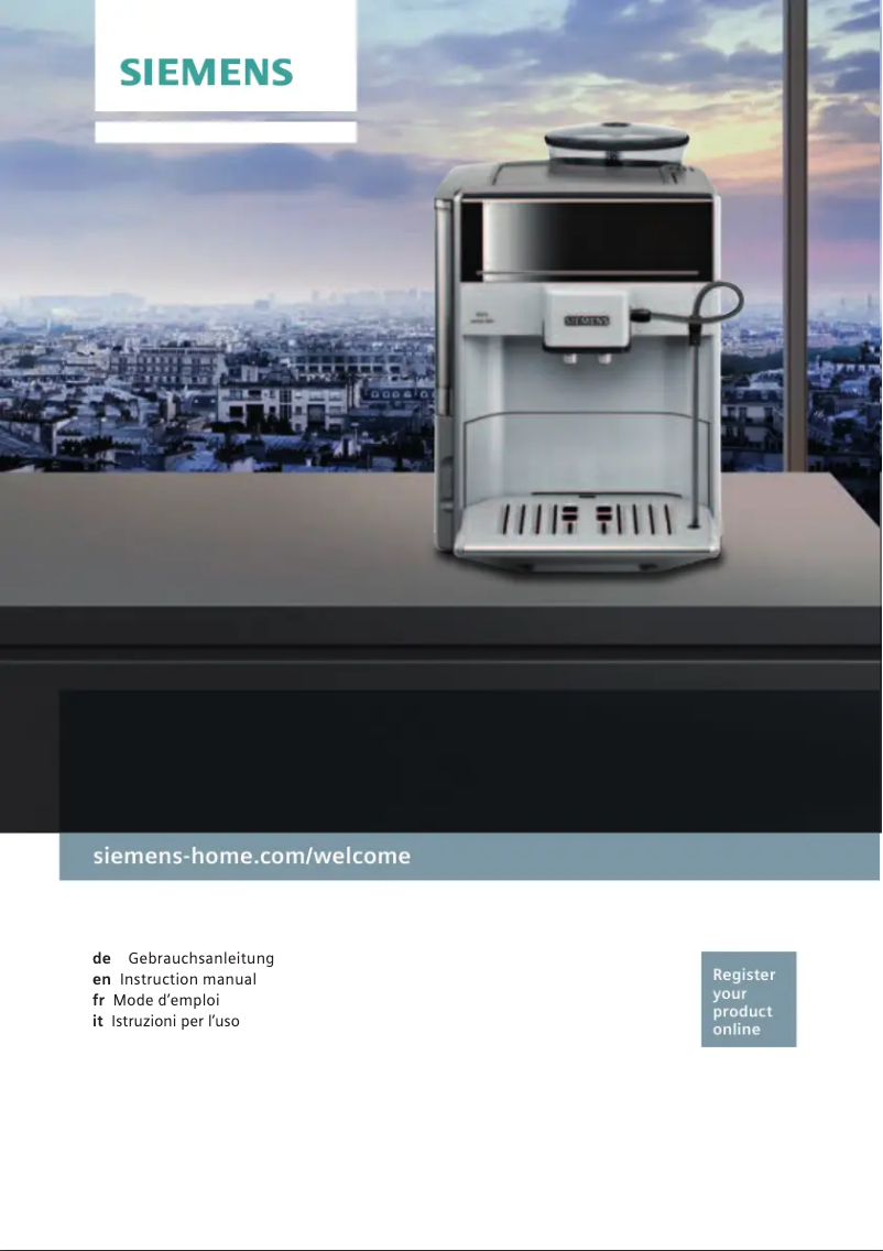 Página nº 1 - Manual de usuario Siemens EQ.6 TE607203RW