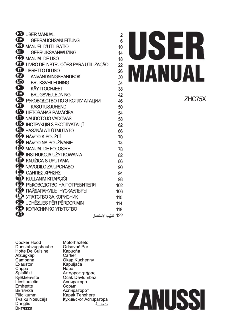 Página 1 del manual Manual de usuario Zanussi ZHC75X