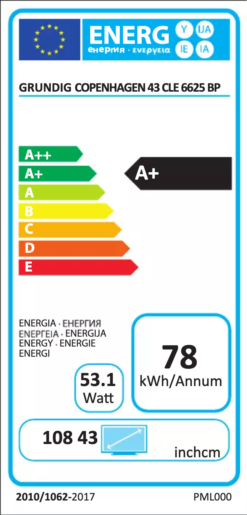 Imagen de la primera página del manual del dispositivo Copenhagen 43 CLE 6625 BP