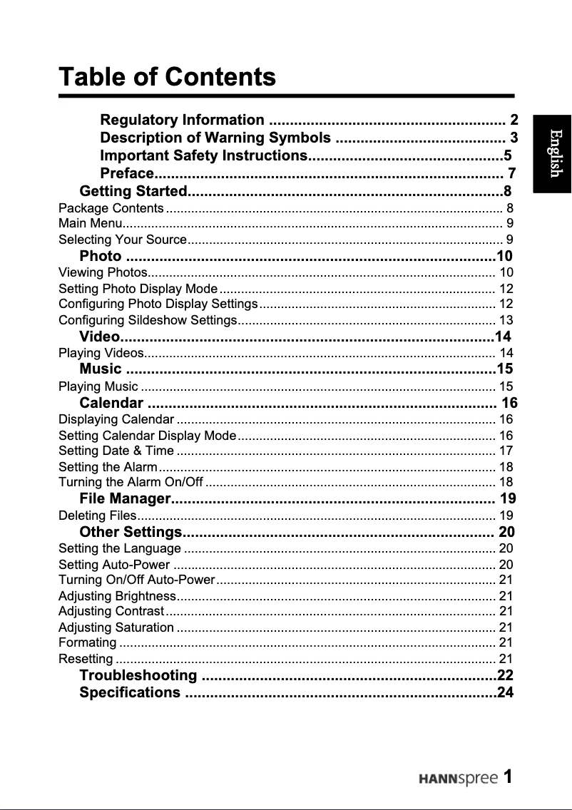 Página nº 1 - Manual de usuario Hanns.G SD80M4MB