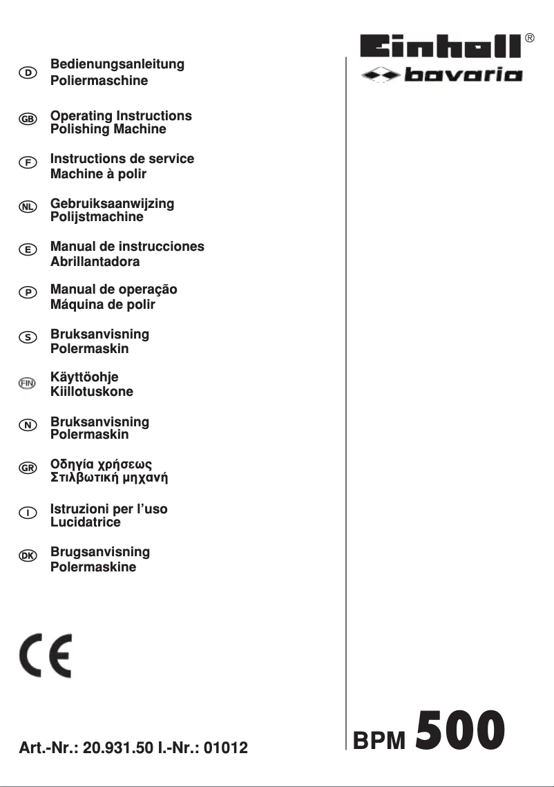 Imagen de la primera página del manual del dispositivo Bavaria BPM 500