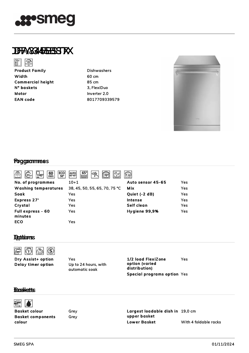 Imagen de la primera página del manual del dispositivo DFA345BSTX