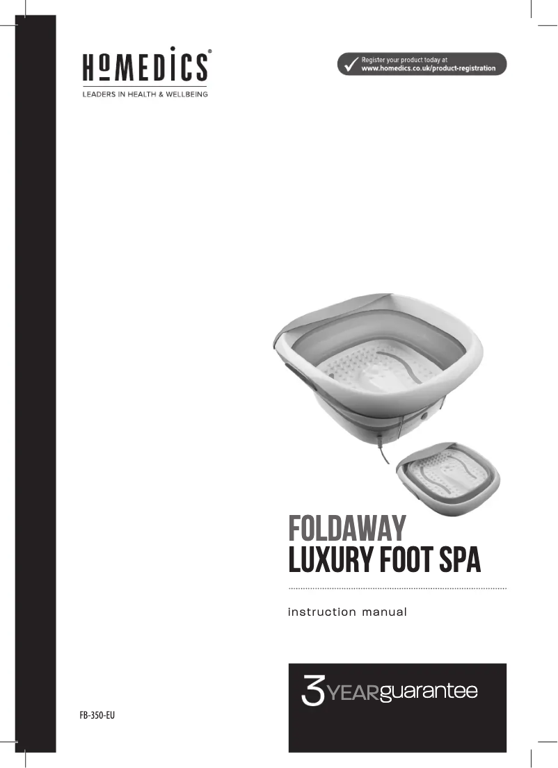 Página 1 del manual Manual de usuario Homedics Foldaway Luxury Foot Spa FB-350-EU