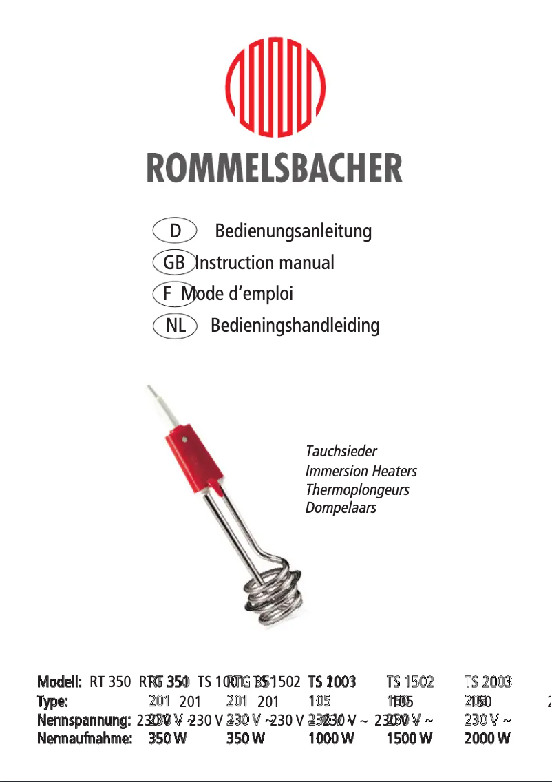 Imagen de la primera página del manual del dispositivo TS 1001