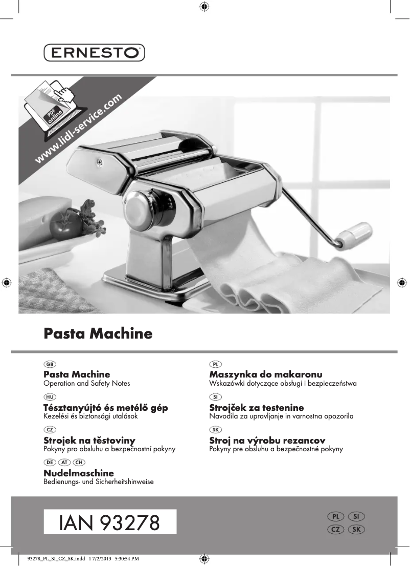 Imagen de la primera página del manual del dispositivo IAN 93278