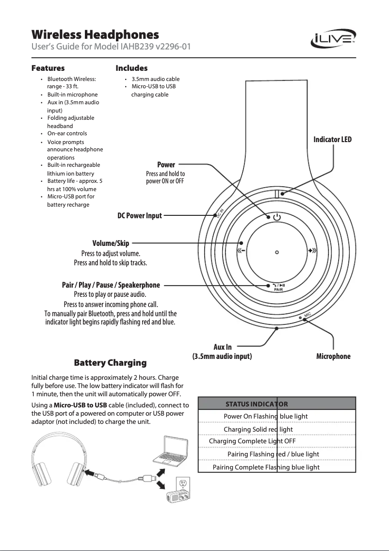 Imagen de la primera página del manual del dispositivo IAHB239