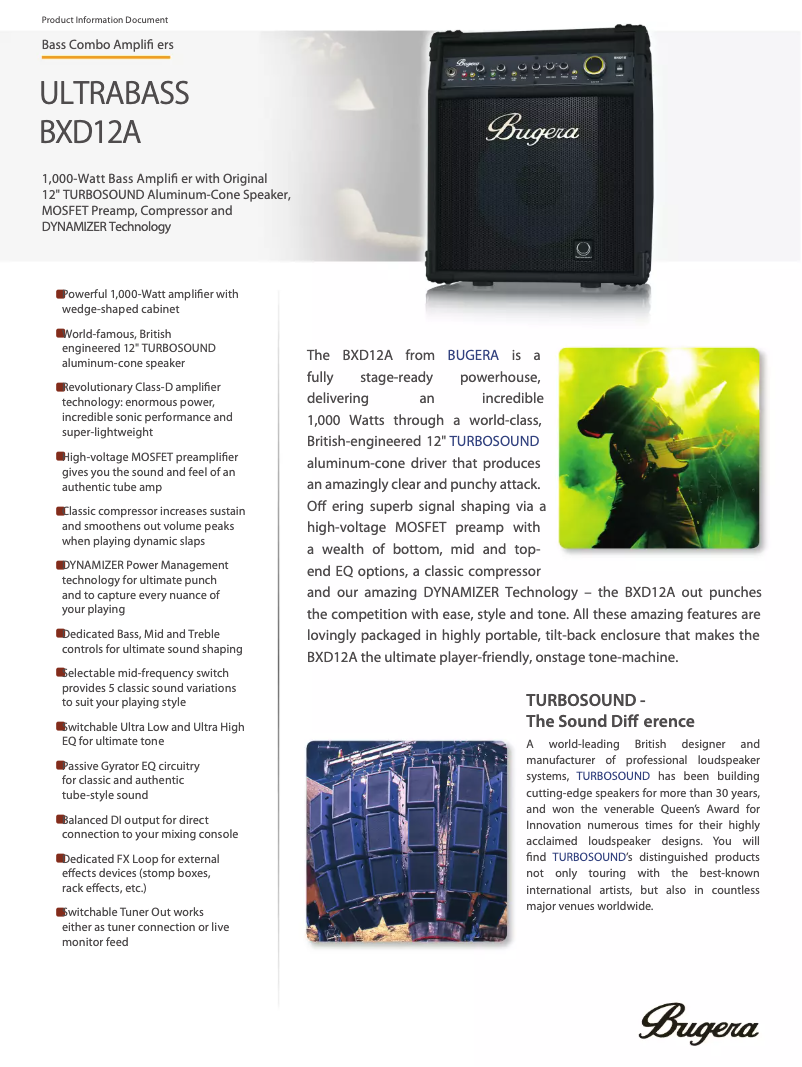 Página nº 1 - Ficha técnica Bugera Ultrabass BXD12A
