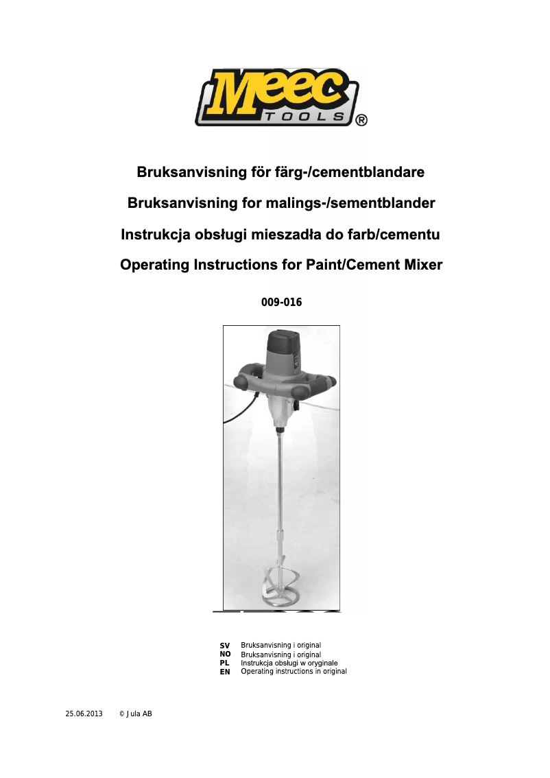 Página 1 del manual Manual de usuario Meec Tools 009-016
