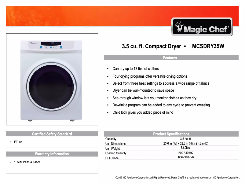 Imagen de la primera página del manual del dispositivo MCSDRY35