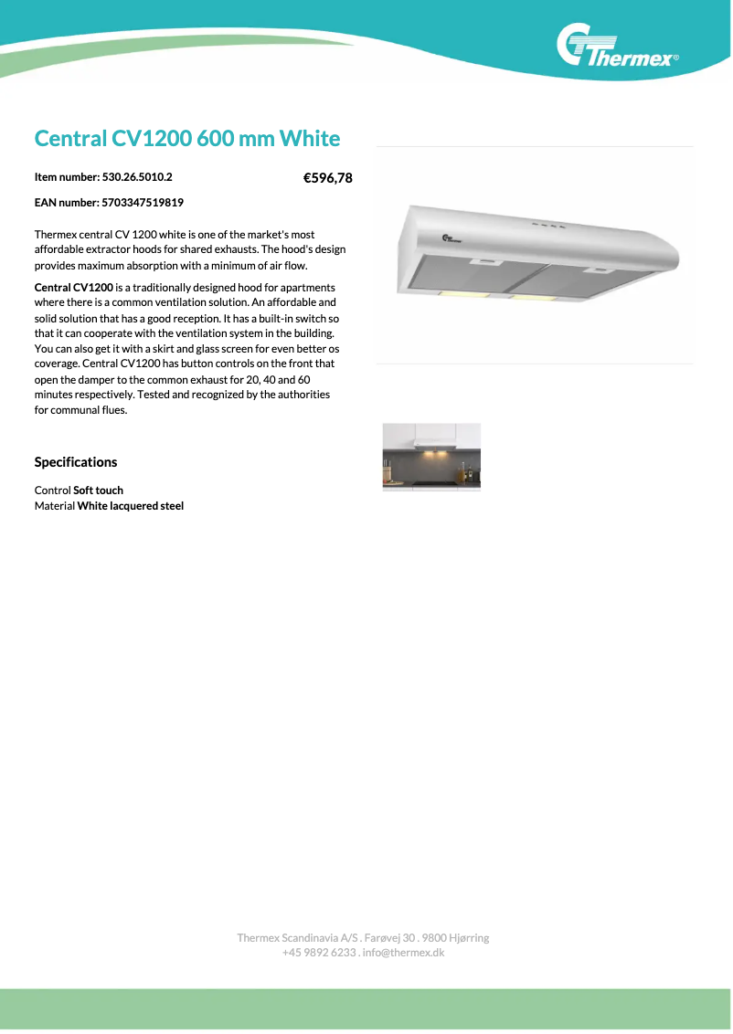 Página 1 del manual Manual de usuario Thermex Central CV1200