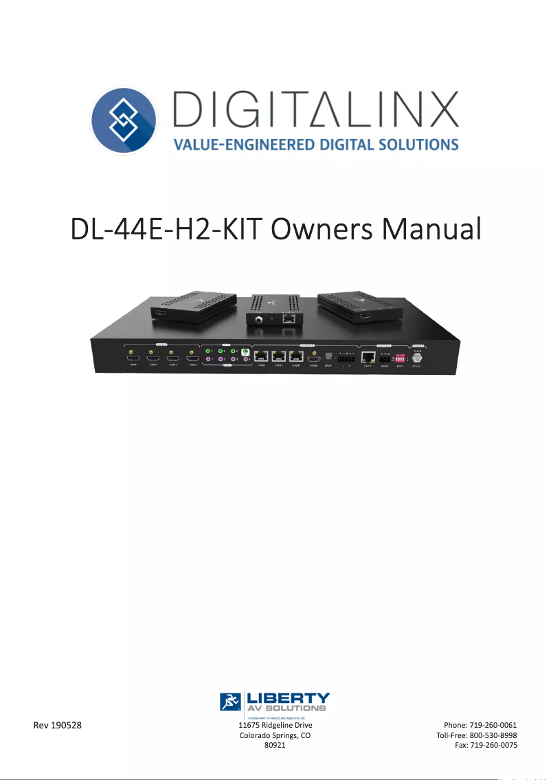 Imagen de la primera página del manual del dispositivo DL-44E-H2-KIT