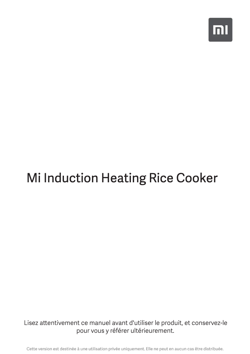 Página 1 del manual Manual de usuario Xiaomi Mi Induction Heating Rice Cooker