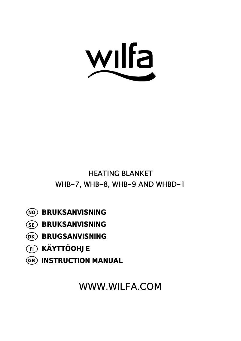Página 1 del manual Manual de usuario Wilfa WHB-7