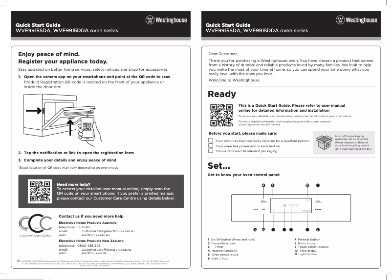 Imagen de la primera página del manual del dispositivo WVE9915DDA