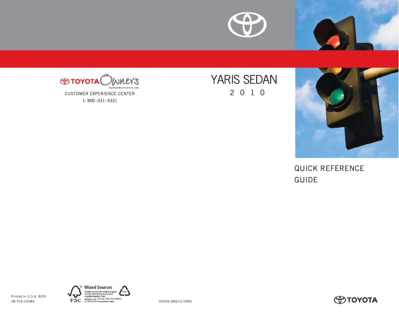 Página 1 del manual Manual de usuario Toyota Yaris Sedan (2010)
