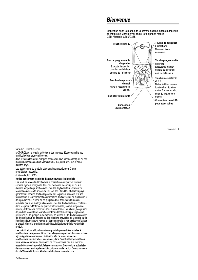 Página 1 del manual Manual de usuario Motorola C380
