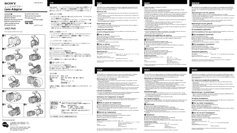 Página 1 del manual Manual de usuario Sony VAD-PHA
