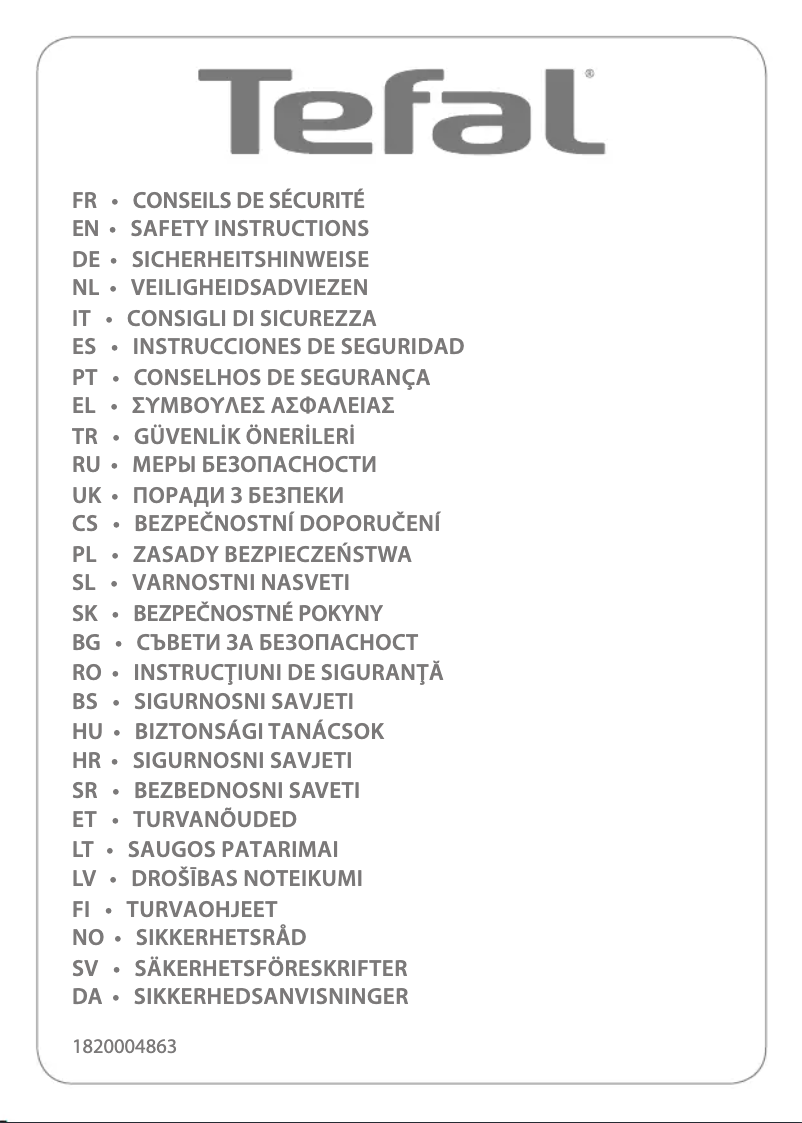 Página nº 1 - Instrucciones de seguridad Tefal Optiss BC5016