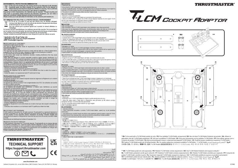 Imagen de la primera página del manual del dispositivo T-LCM Cockpit Adaptor