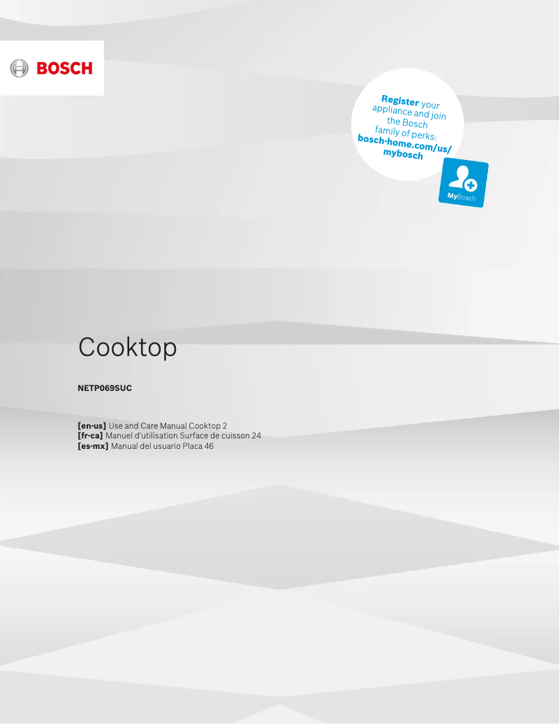 Página nº 1 - Manual de uso y mantenimiento Bosch NETP069SUC