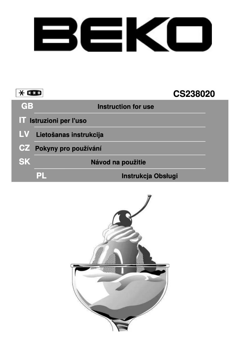 Imagen de la primera página del manual del dispositivo CS 238020