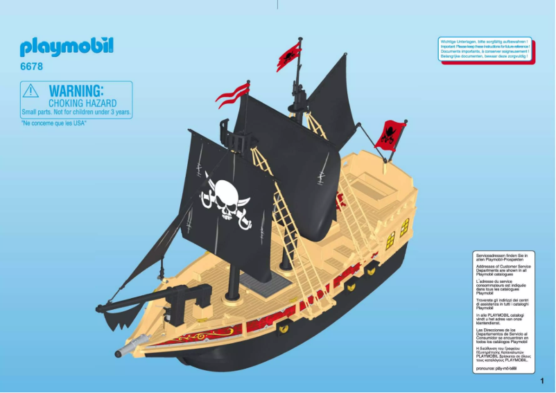 Imagen de la primera página del manual del dispositivo Pirates Pirate Raiders' Ship 6678