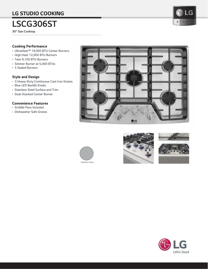 Imagen de la primera página del manual del dispositivo LSCG306ST