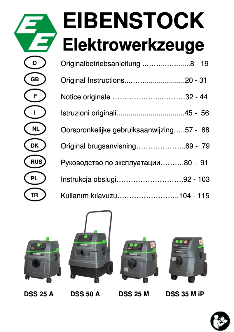 Página 1 del manual Manual de usuario Eibenstock DSS 35 M iP