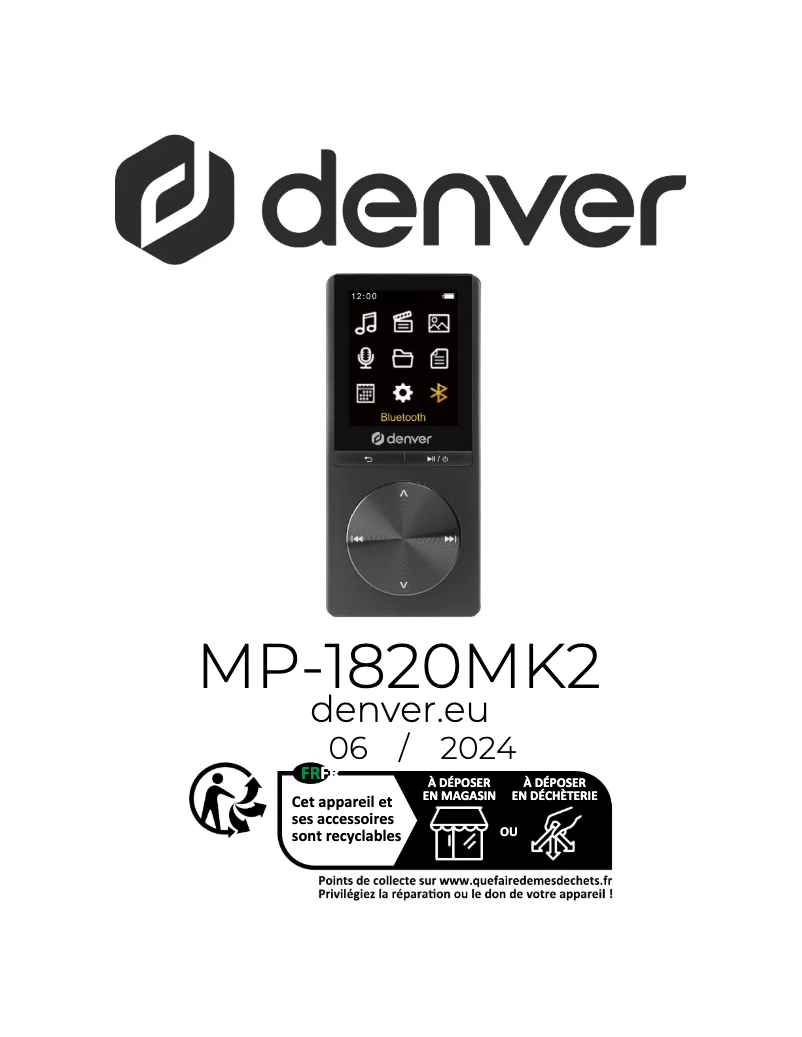 Página 1 del manual Manual de usuario Denver MP-1820