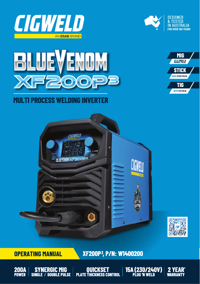 Imagen de la primera página del manual del dispositivo Blue Venom XF200P3