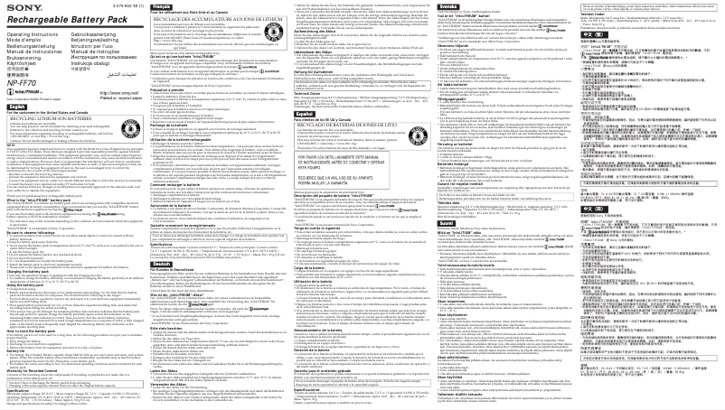 Página nº 1 - Manual de usuario Sony NP-FF70